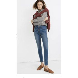 MADEWELL SIZE 31 10” HIGH RISE SKINNY DEWITT WASH BUTTON FRONT EDITION M…